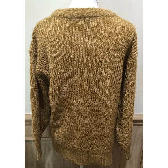 True Craft Pullover Sweater Long Sleeves ~ Loose Fitting ~ Dark Yellow~  Med - Picture 3 of 5